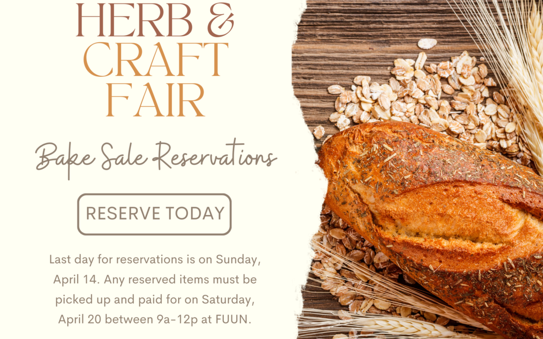Reserve Your Herb and Craft Fair Baked Goods!