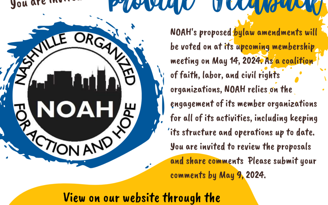 Share Your Thoughts on NOAH’s Bylaw Amendments